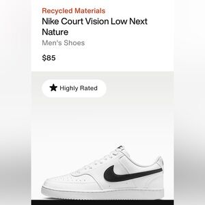 Nike Court Vision Low Next Nature White with Black Sneakers